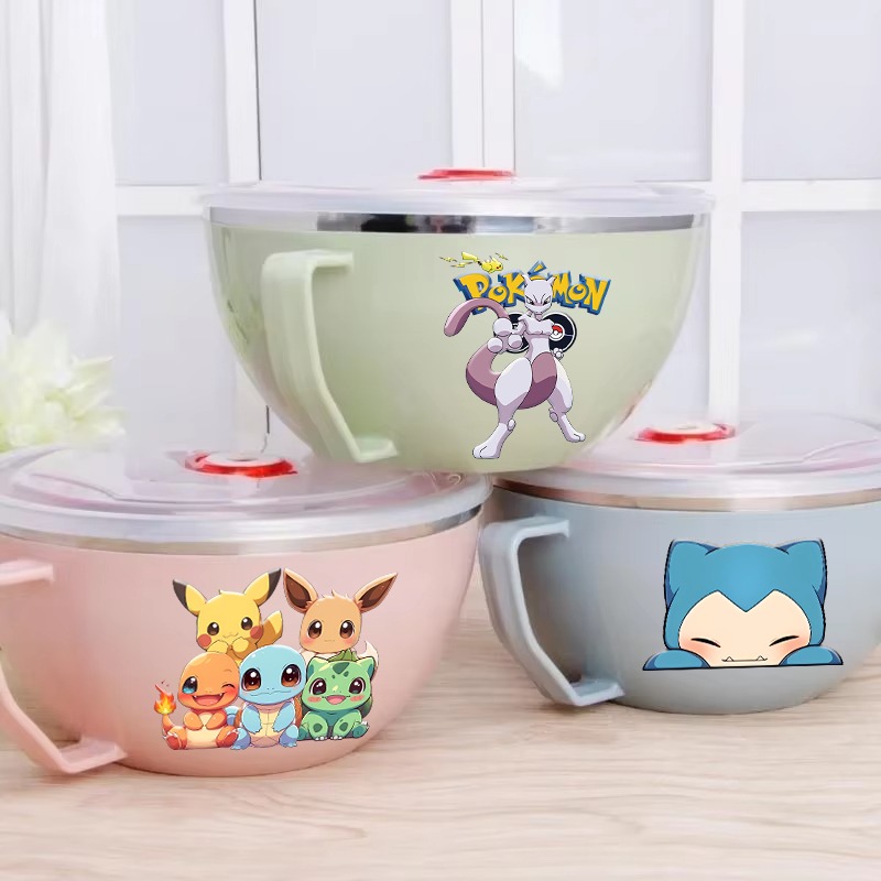 Dim Sum Basket - Pikachu Cute Stainless Steel Noodle Bowl