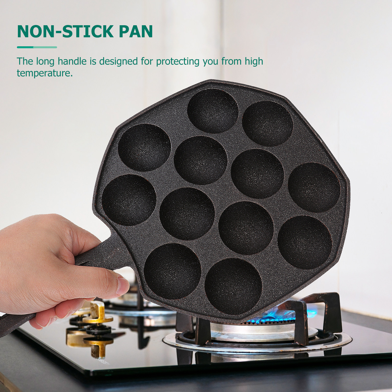 12 Molds Takoyaki Pan Cast Iro - đánh giá và giá Takoyaki Grill Plate