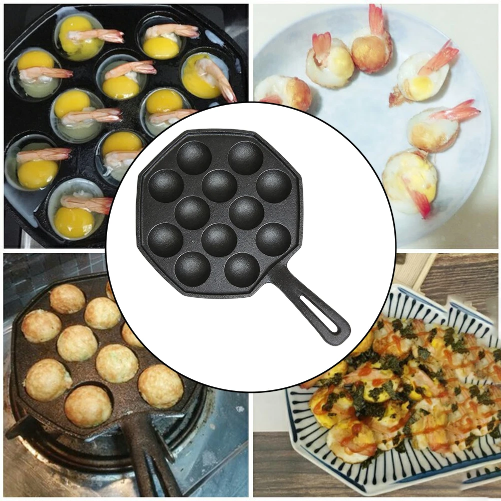 Cast Iron 12 Pits For Baking T - đánh giá và giá Takoyaki Grill Plate