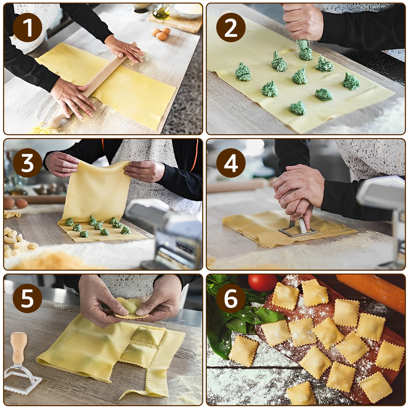 6Pcs Ravioli Maker Set Ravioli - đánh giá và giá Dumpling Press Set