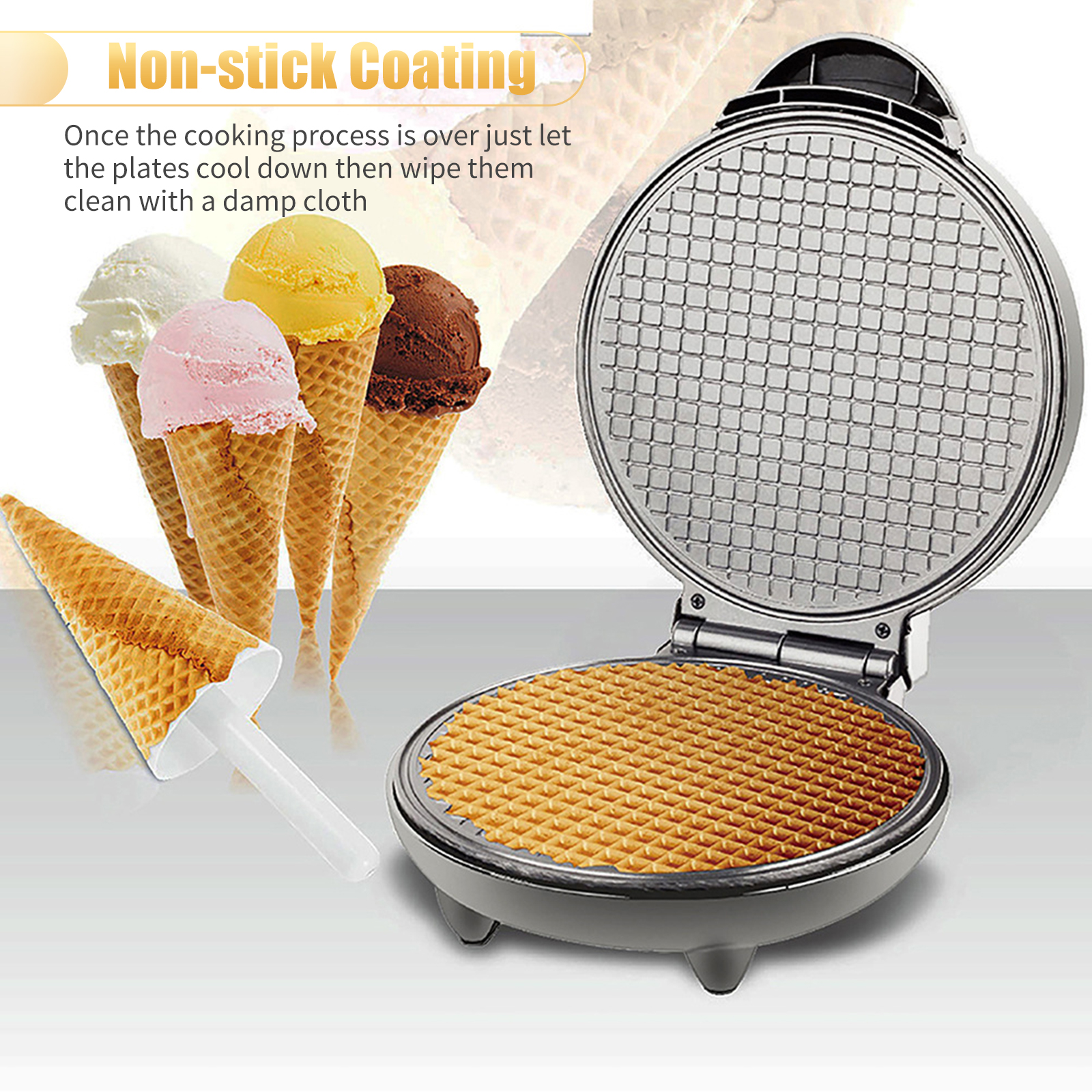 1200W Waffle Maker Nonstick Ba - đánh giá và giá Waffle Cone Maker