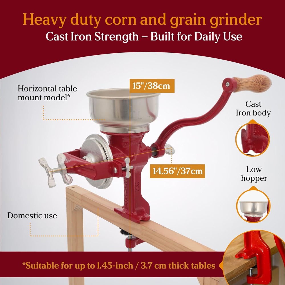 Manual Corn Grain Grinder Cast - đánh giá và giá Cast Iron Corn