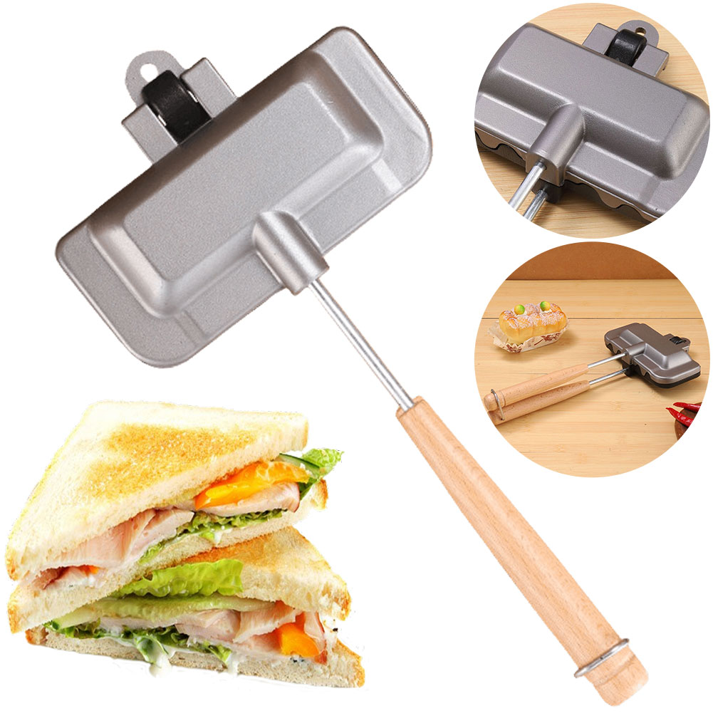 Double-Sided Sandwich Pan Non  - đánh giá và giá Hot Dog Press
