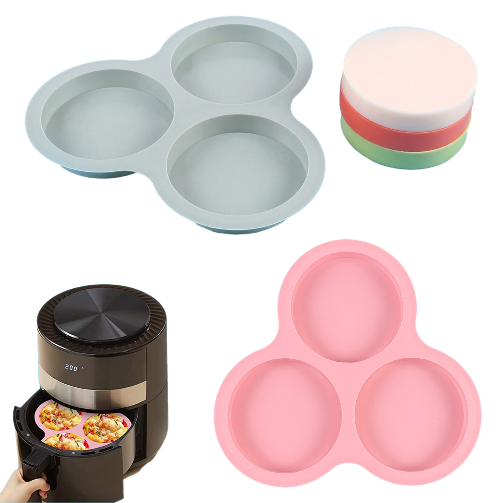 1/2pcs Silicone Air Fryer Egg  - đánh giá và giá Egg Waffle Pan