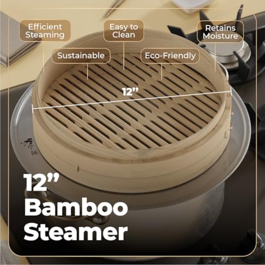 Bamboo Steamer Basket - 2-Tier - đánh giá và giá Bao Steamer Bamboo