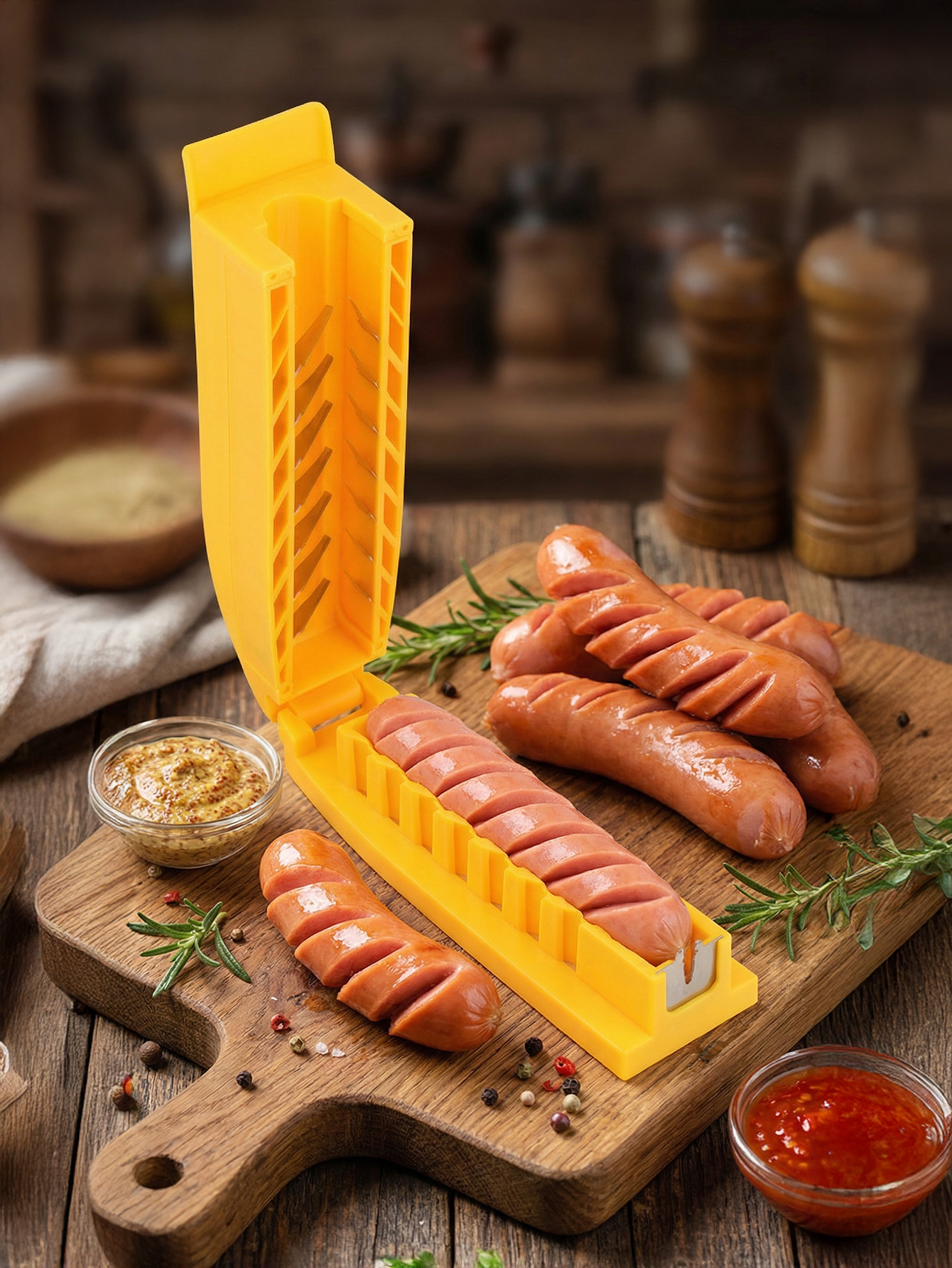 Manual Sausage Slicing Tool Re - đánh giá và giá Hot Dog Press