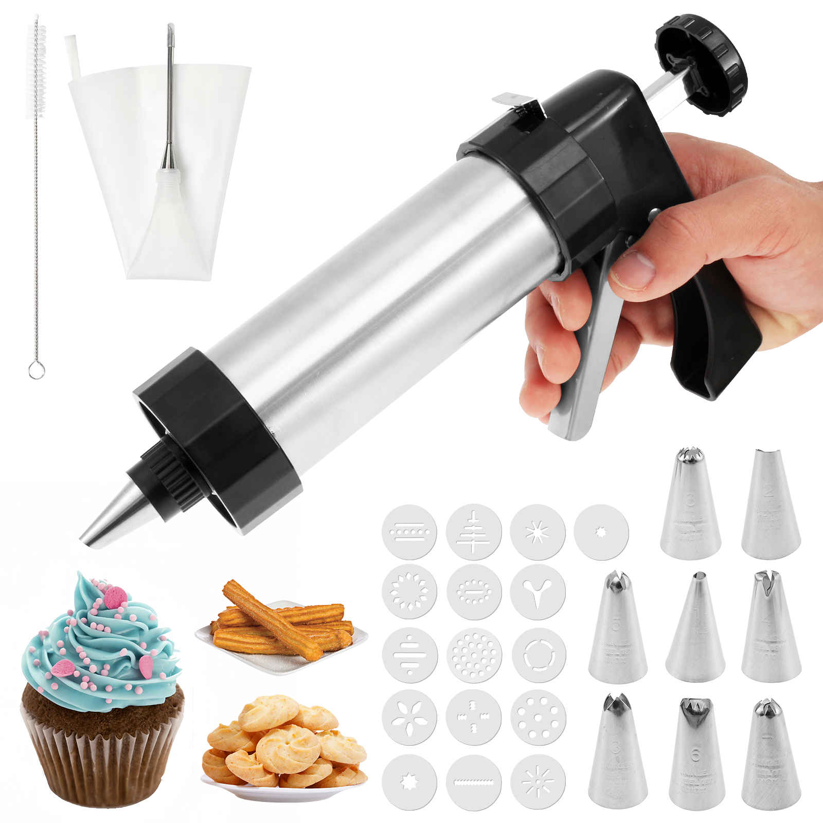Stainless Steel Cookie Gun Chu - đánh giá và giá Churros Maker Gun